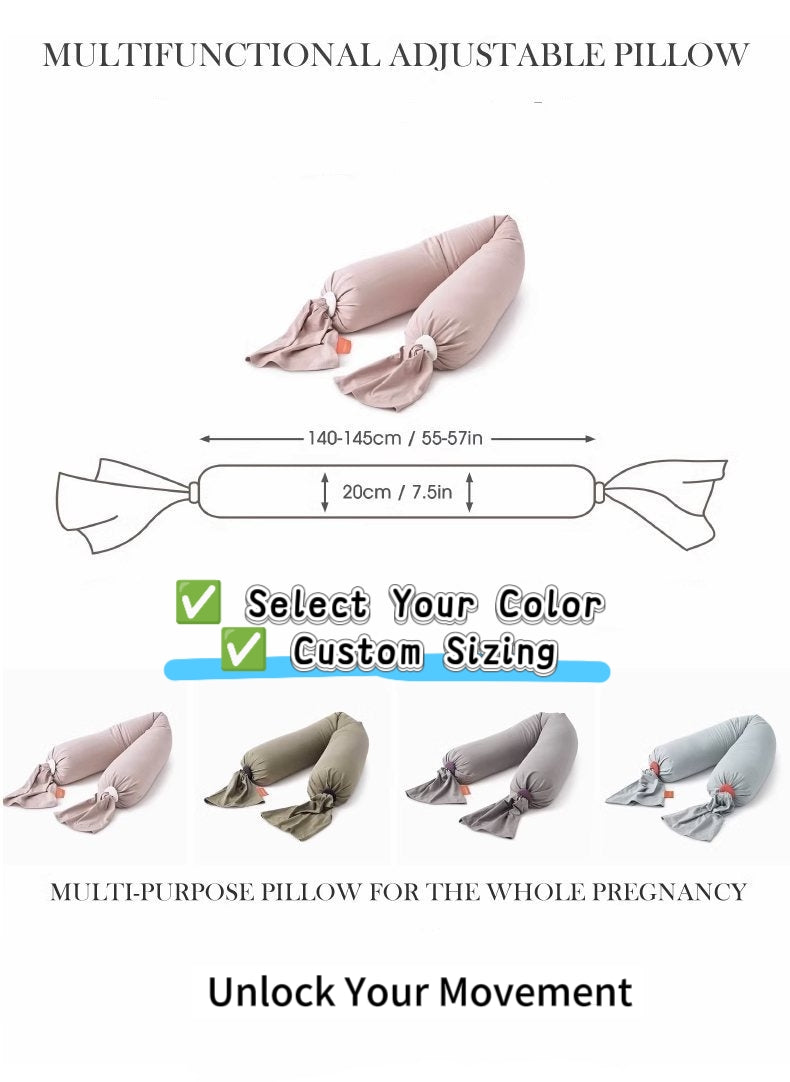Long Body Pregnancy Pillow – Foldable Full Support for Belly & Back