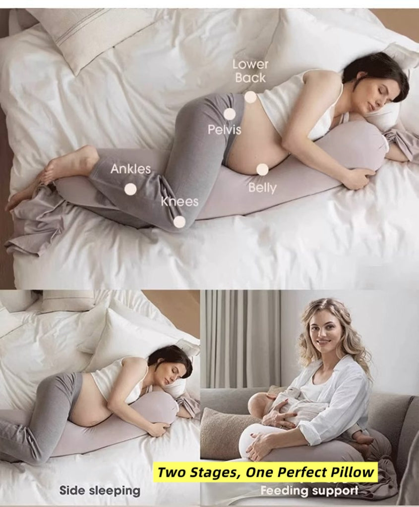 Long Body Pregnancy Pillow – Foldable Full Support for Belly & Back
