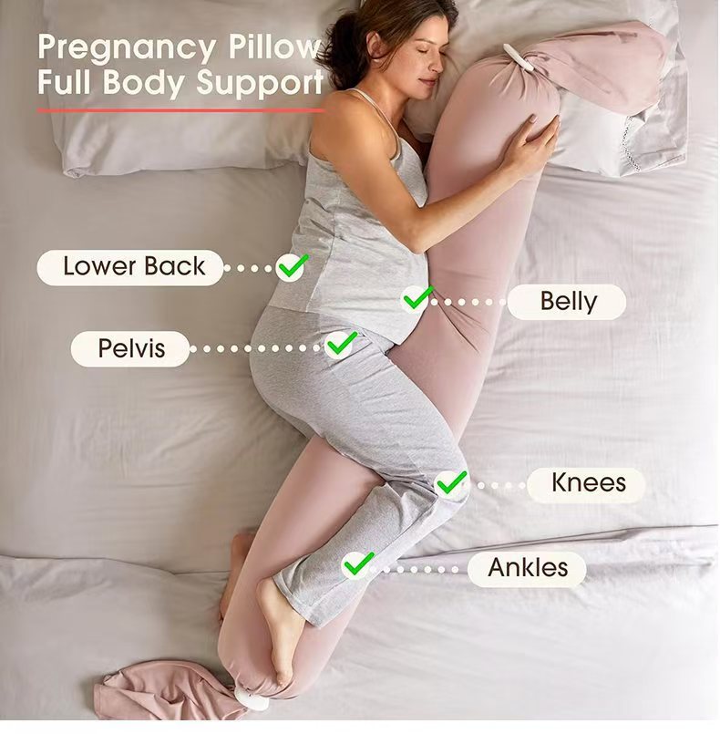 Long Body Pregnancy Pillow – Foldable Full Support for Belly & Back